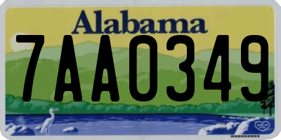 AL license plate 7AA0349