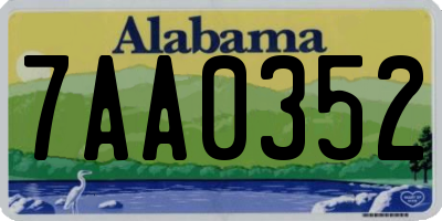 AL license plate 7AA0352
