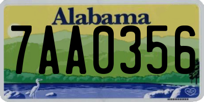 AL license plate 7AA0356