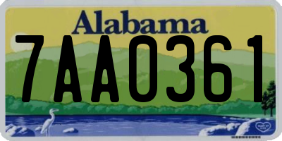 AL license plate 7AA0361