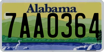 AL license plate 7AA0364