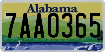 AL license plate 7AA0365