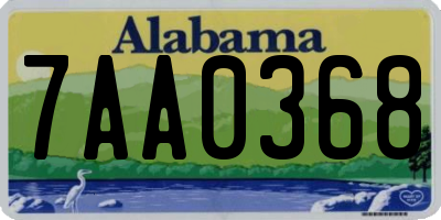 AL license plate 7AA0368