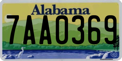 AL license plate 7AA0369