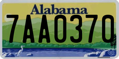 AL license plate 7AA0370