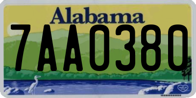 AL license plate 7AA0380