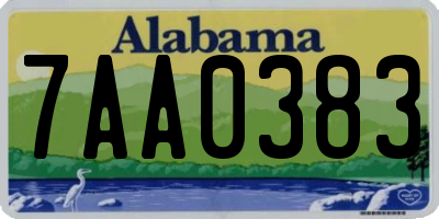 AL license plate 7AA0383