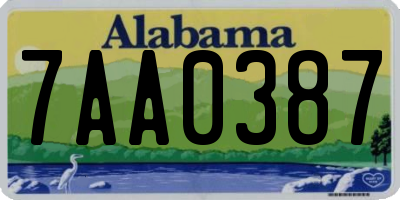 AL license plate 7AA0387