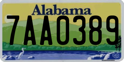 AL license plate 7AA0389