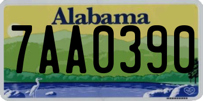AL license plate 7AA0390