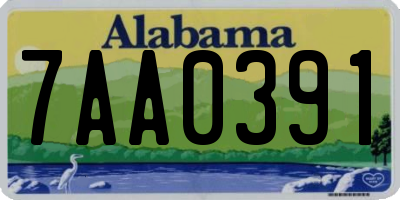 AL license plate 7AA0391