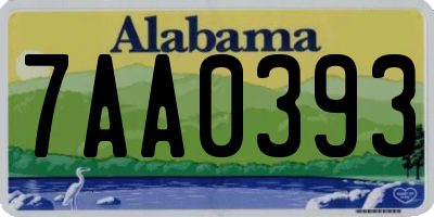 AL license plate 7AA0393