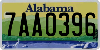 AL license plate 7AA0396