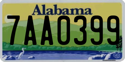 AL license plate 7AA0399