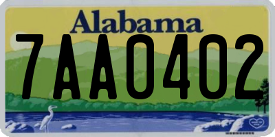AL license plate 7AA0402