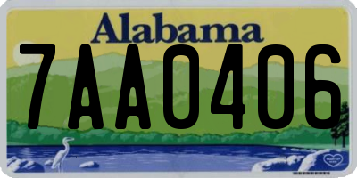AL license plate 7AA0406