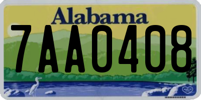 AL license plate 7AA0408