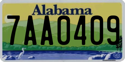 AL license plate 7AA0409