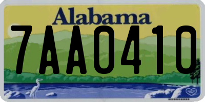 AL license plate 7AA0410