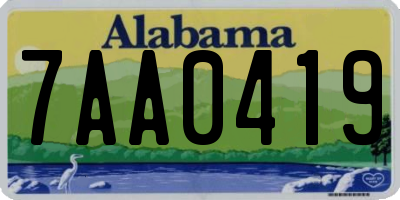 AL license plate 7AA0419
