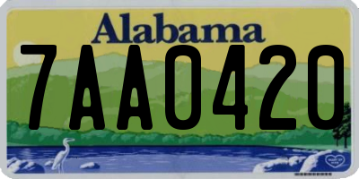 AL license plate 7AA0420