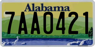 AL license plate 7AA0421