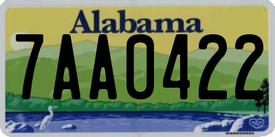 AL license plate 7AA0422