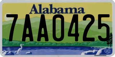 AL license plate 7AA0425