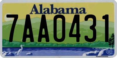 AL license plate 7AA0431