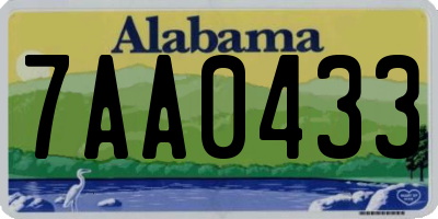 AL license plate 7AA0433