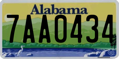 AL license plate 7AA0434
