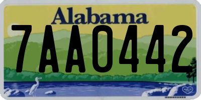 AL license plate 7AA0442