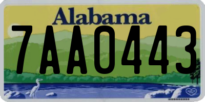 AL license plate 7AA0443