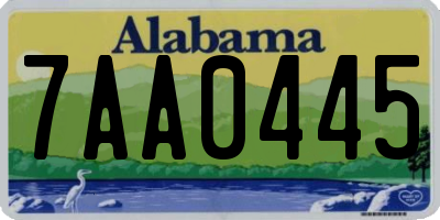 AL license plate 7AA0445