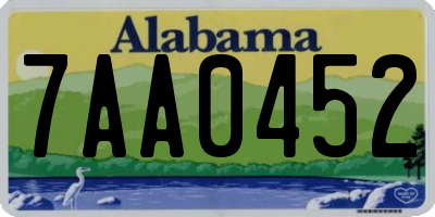 AL license plate 7AA0452