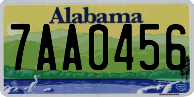 AL license plate 7AA0456
