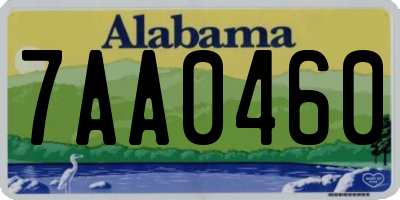 AL license plate 7AA0460