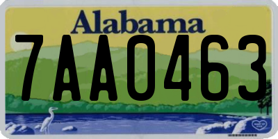 AL license plate 7AA0463