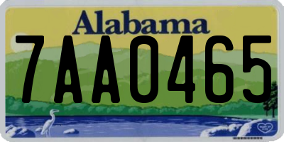 AL license plate 7AA0465