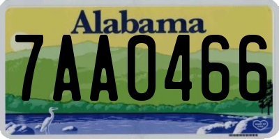 AL license plate 7AA0466