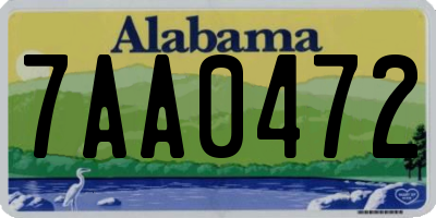 AL license plate 7AA0472