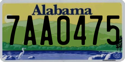 AL license plate 7AA0475