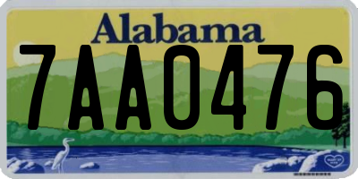 AL license plate 7AA0476