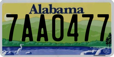 AL license plate 7AA0477