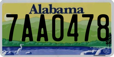 AL license plate 7AA0478