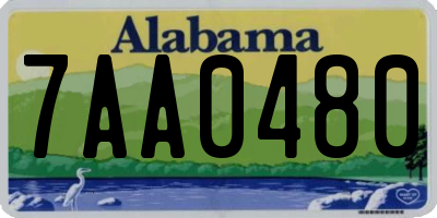 AL license plate 7AA0480