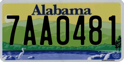 AL license plate 7AA0481