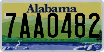 AL license plate 7AA0482