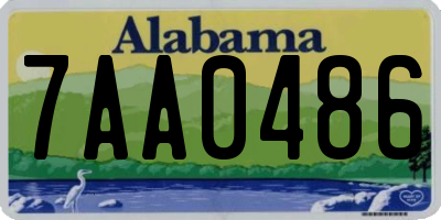AL license plate 7AA0486