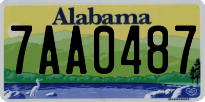 AL license plate 7AA0487